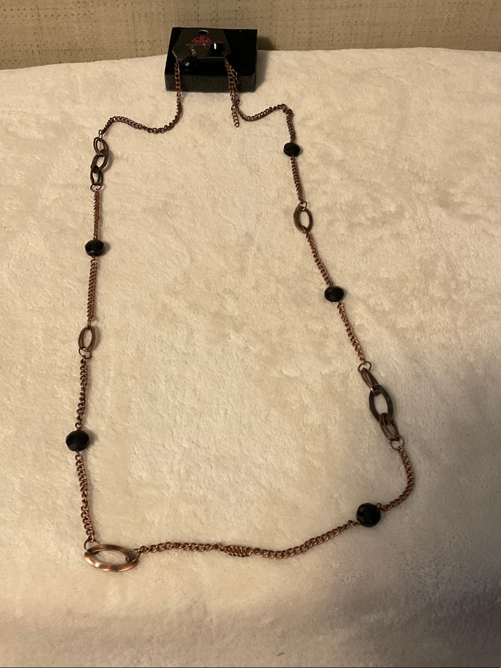paparazzi Black Bead Copper-Tone Long Necklace